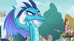 Size: 1024x572 | Tagged: safe, screencap, princess ember, dragon, triple threat, uncomfortable