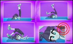 Size: 2240x1364 | Tagged: safe, screencap, coloratura, epic fails (equestria girls), eqg summertime shorts, equestria girls, alternate hairstyle, clothes, converse, female, majestic as fuck, ouch, rara, shoes, socks, solo, yoga