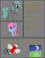 Size: 2300x3000 | Tagged: safe, artist:flamelight-dash, oc, oc only, oc:starfire, oc:starstruck, pony, commission info