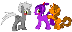 Size: 801x360 | Tagged: safe, artist:tobyandmavisforever, pony, pony creator, blaze the cat, marine the raccoon, ponified, silver the hedgehog, sonic the hedgehog (series)