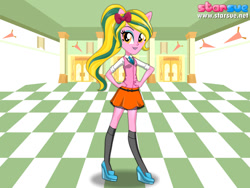 Size: 800x600 | Tagged: safe, artist:user15432, lemon zest, human, equestria girls, friendship games, clothes, crystal prep academy, crystal prep shadowbolts, eared humanization, hand on hip, hasbro, hasbro studios, humanized, ponied up, pony ears, solo, starsue