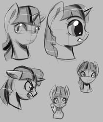 Size: 689x818 | Tagged: safe, artist:harvest_charm, twilight sparkle, angry, monochrome, solo