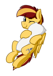 Size: 1050x1500 | Tagged: safe, artist:alexi148, oc, oc only, oc:archi sketch, pegasus, pony, cuddling, hug, male, pillow, simple background, solo, stallion