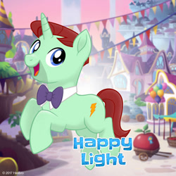 Size: 1080x1080 | Tagged: safe, oc, oc only, oc:happy light, unicorn, my little pony: the movie, bowtie, mlp movie pony maker, movie accurate, solo