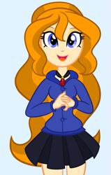 Size: 427x672 | Tagged: safe, artist:wubcakeva, oc, oc only, oc:astara dazzle, equestria girls, female, gem, next generation, parent:adagio dazzle, simple background, siren gem, smiling, solo