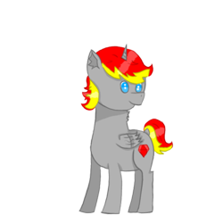 Size: 1000x1000 | Tagged: safe, artist:holly dance, artist:rubydeluxe, oc, oc only, oc:rd, alicorn, 2018 community collab, alicorn oc, blue eyes, cute, cutie mark, derpibooru community collaboration, digital art, horn, looking around, male, simple background, solo, starry eyes, transparent background, wingding eyes, wings