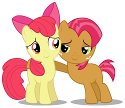 Size: 3469x3000 | Tagged: safe, artist:brony-works, apple bloom, babs seed, pony, high res, simple background, transparent background, vector