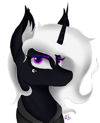 Size: 1333x1628 | Tagged: safe, artist:lacunah, oc, oc only, oc:phantom whisper, pony, bust, portrait, simple background, solo, transparent background