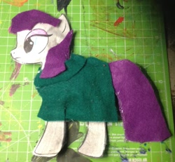 Size: 1815x1676 | Tagged: safe, artist:dashiesparkle, artist:grapefruitface1, maud pie, arts and crafts, clothes, felt, irl, merchandise, paper, paper plush, photo, plushie, solo, toy