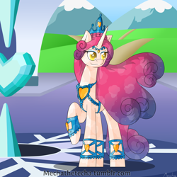 Size: 1600x1600 | Tagged: safe, artist:mechanized515, idw, princess amore, crystal pony, pony, unicorn, crystal empire, crystal heart, solo