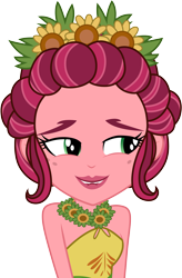 Size: 3001x4577 | Tagged: safe, artist:cloudyglow, gloriosa daisy, equestria girls, legend of everfree, clothes, female, flower, flower in hair, simple background, smiling, solo, transparent background, vector