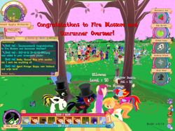 Size: 1024x768 | Tagged: safe, 3d, candy, clapping, clapping ponies, confetti, food, legends of equestria, marriage, rain, text, too many ponies, video game, wedding