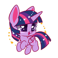 Size: 2449x2449 | Tagged: safe, artist:snow angel, twilight sparkle, twilight sparkle (alicorn), alicorn, pony, chibi, cute, female, heart eyes, mare, simple background, solo, transparent background, twiabetes, wingding eyes