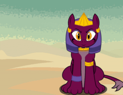 Size: 914x701 | Tagged: safe, artist:iknowpony, sphinx (character), sphinx, animated, cursor, cute, flash game, floppy ears, game, gif, petting, simulator, sitting, smiling, solo, sphinxdorable, spread wings, tail wag, video game, wings