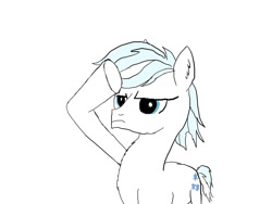 Size: 1200x900 | Tagged: safe, artist:horsesplease, double diamond, frown, male, paint tool sai, rainbow dash salutes, salute, solo, stallion, white