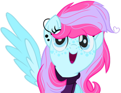 Size: 1024x788 | Tagged: safe, artist:bezziie, oc, oc only, oc:strawberry pie, pegasus, pony, base used, clothes, female, mare, movie accurate, simple background, solo, sweater, transparent background
