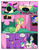 Size: 992x1283 | Tagged: safe, artist:zanezandell, bon bon, sweetie drops, oc, oc:truffle mint, comic:cmcnext, alarm clock, bathrobe, bed, bedroom, clock, clothes, cmcnext, colt, comic, door, female, male, mother, mother and child, mother and son, parent and child, pillow, poster, robe, scared, slippers, smashing, son, waking up, worried