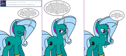 Size: 1808x800 | Tagged: safe, artist:dekomaru, oc, oc only, oc:hazel lulamoon, pony, unicorn, ask, female, mare, solo, tumblr, tumblr:ask twixie