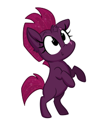 Size: 5000x6000 | Tagged: safe, artist:meowmavi, fizzlepop berrytwist, tempest shadow, pony, unicorn, my little pony: the movie, absurd resolution, blank flank, broken horn, chibi, eye scar, female, filly, rearing, scar, scar on the wrong side, simple background, smiling, solo, transparent background, younger