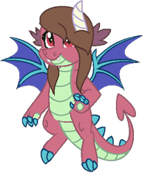 Size: 376x456 | Tagged: safe, artist:cutewhiskers53, oc, oc only, oc:flare, dragon, female, offspring, parent:garble, parent:princess ember, parents:emble, solo