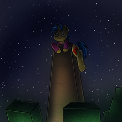 Size: 1000x1000 | Tagged: safe, artist:martenmartes, oc, oc only, oc:code sketch, pony, unicorn, zombie, commission, creeper, cutie mark, male, minecraft, night, night sky, sky, stallion, stars, ych result