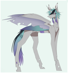 Size: 862x927 | Tagged: safe, artist:holoriot, oc, oc only, oc:cyrus, hybrid, magical lesbian spawn, male, offspring, parent:princess celestia, parent:queen chrysalis, parents:chryslestia, solo