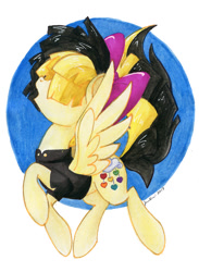 Size: 651x891 | Tagged: safe, artist:jenkiwi, songbird serenade, pegasus, pony, my little pony: the movie, bow, clothes, female, hair bow, mare, singing, solo, traditional art