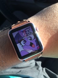 Size: 2448x3264 | Tagged: safe, artist:nekubi, twilight sparkle, pony, apple watch, irl, photo