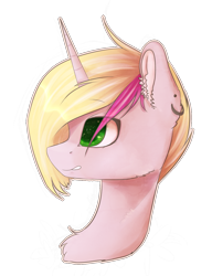 Size: 1042x1360 | Tagged: safe, artist:kilamuri, oc, oc only, pony, unicorn, bust, ear piercing, earring, jewelry, piercing, portrait, solo