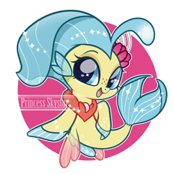 Size: 1200x1200 | Tagged: safe, artist:snow angel, princess skystar, seapony (g4), my little pony: the movie, cute, skyabetes, smiling, solo