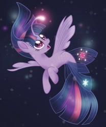 Size: 640x770 | Tagged: safe, artist:jaqueline anderson, twilight sparkle, twilight sparkle (alicorn), alicorn, angler fish, seapony (g4), my little pony: the movie, the art of my little pony: the movie, bioluminescent, concept art, female, mare, seaponified, seapony twilight, solo, species swap, underwater