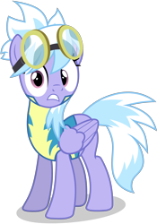 Size: 2920x4180 | Tagged: safe, artist:tomfraggle, cloudchaser, pegasus, pony, absurd resolution, clothes, female, goggles, looking at you, mare, simple background, solo, transparent background, uniform, vector, wonderbolt trainee uniform