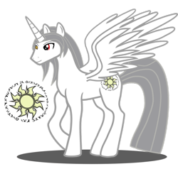 Size: 916x872 | Tagged: safe, artist:razthor, oc, oc only, oc:sherem, alicorn, alicorn oc, cutie mark, horn, male, simple background, stallion, transparent background, vector, wings