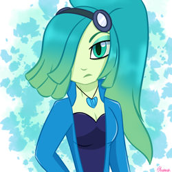 Size: 2224x2224 | Tagged: safe, artist:mlp-firefox5013, oc, oc only, oc:rain, equestria girls, clothes, equestria girls-ified, female, hair over one eye, looking at you