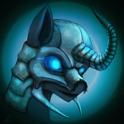 Size: 3000x3000 | Tagged: safe, artist:vitaj, pony, glowing eyes, helmet, ponified, solo, warcraft, world of warcraft