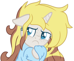 Size: 1004x826 | Tagged: safe, artist:bezziie, oc, oc only, pony, unicorn, base used, clothes, female, frown, mare, simple background, solo, sweater, transparent background