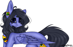 Size: 834x537 | Tagged: safe, artist:ohflaming-rainbow, oc, oc only, oc:eigii, pegasus, pony, female, mare, simple background, solo, third eye, transparent background