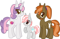 Size: 1800x1158 | Tagged: safe, artist:casanova-mew, button mash, sweetie belle, oc, oc:gem combo, earth pony, pony, unicorn, alternate hairstyle, beard, facial hair, female, male, mare, offspring, older, parent:button mash, parent:sweetie belle, parents:sweetiemash, shipping, simple background, stallion, straight, sweetiemash, transparent background