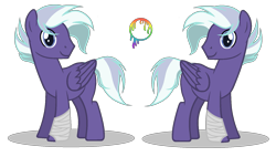 Size: 1679x953 | Tagged: safe, artist:marielle5breda, oc, oc only, oc:wind shazer, pegasus, pony, bandage, male, offspring, parent:rainbow dash, parent:soarin', parents:soarindash, simple background, solo, stallion, transparent background