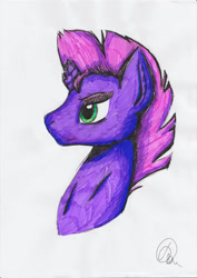 Size: 794x1122 | Tagged: safe, artist:inkcolorolesya2003, tempest shadow, pony, my little pony: the movie, solo, traditional art