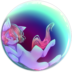 Size: 1964x1970 | Tagged: safe, artist:shiromidorii, oc, oc only, oc:sabrina, earth pony, pony, bubble, crying, female, mare, solo, underhoof