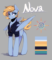 Size: 2468x2846 | Tagged: safe, artist:novabytes, oc, oc only, oc:nova, pegasus, pony, smiling, solo