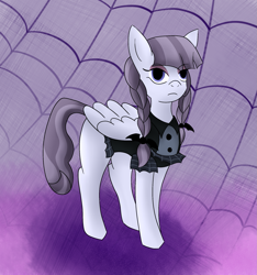 Size: 1875x2000 | Tagged: safe, artist:thiefdsaara1, artist:thomas tesla, inky rose, pegasus, pony, clothes, dress, gothic, simple background