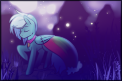 Size: 3000x2000 | Tagged: safe, artist:insane_nicky, fleetfoot, firefly (insect), pony, alternate hairstyle, clothes, commission, dress, gala dress, implied rainbow dash, moon, night