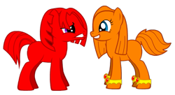 Size: 699x381 | Tagged: safe, artist:donamorteboo, pony, pony creator, knuckles the echidna, ponified, sonic the hedgehog (series), tikal, tikal the echidna