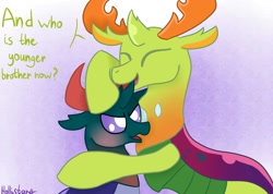 Size: 1616x1152 | Tagged: safe, artist:hollistars, pharynx, thorax, changedling, changeling, to change a changeling, changedling brothers, king thorax, prince pharynx