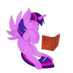 Size: 1280x1280 | Tagged: safe, artist:charrez, twilight sparkle, twilight sparkle (alicorn), alicorn, pony, blinking, book, flying, horn, looking at you, simple background, smiling, solo, transparent background, wings