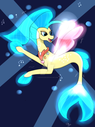 Size: 1024x1365 | Tagged: safe, artist:susanzx2000, princess skystar, seapony (g4), my little pony: the movie, bioluminescent, solo