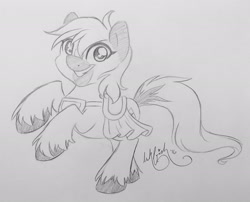 Size: 2048x1658 | Tagged: safe, artist:abbystarling, pony, epona, monochrome, ponified, sketch, solo, the legend of zelda, traditional art