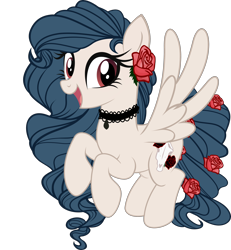 Size: 2856x3094 | Tagged: safe, artist:weekendroses, oc, oc only, oc:ivory rose, flower, flower in hair, simple background, solo, transparent background